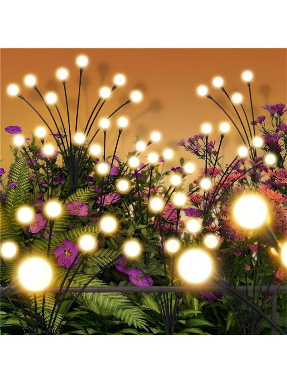 Solar Firefly Lights Outdoor,2 Packs 16LEDs,Firefly Lights Outside for Garden